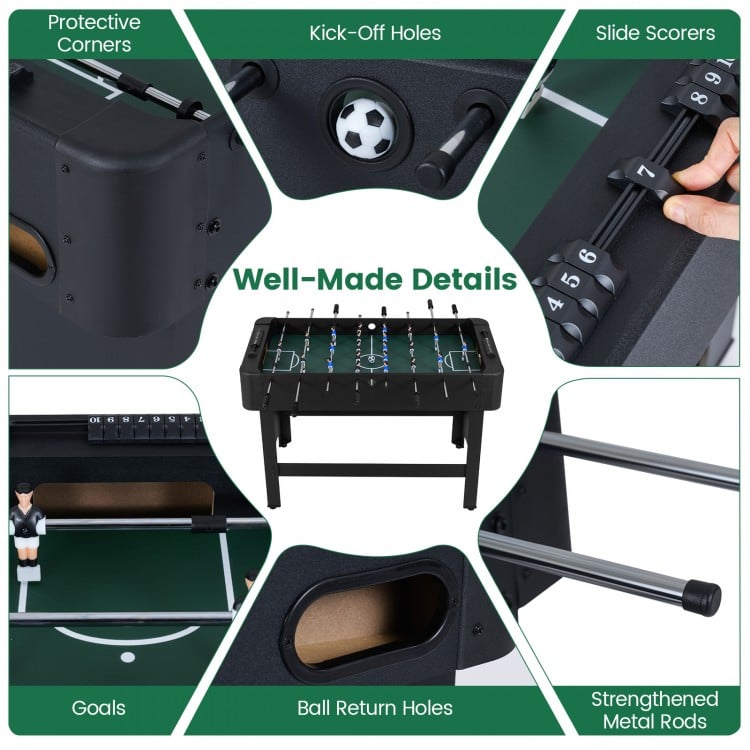 Foosball Table Competition Full Size Soccer Game Table with 22 Players-Black