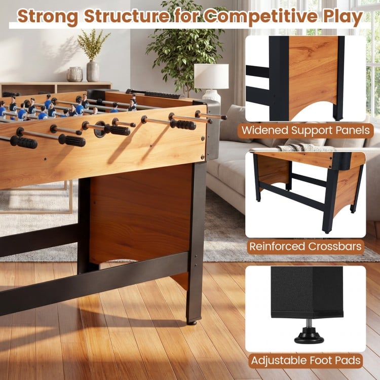 Foosball Table Competition Full Size Soccer Game Table with 22 Players-Natural