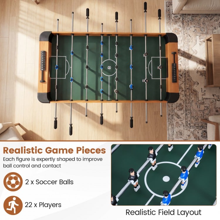 Foosball Table Competition Full Size Soccer Game Table with 22 Players-Natural