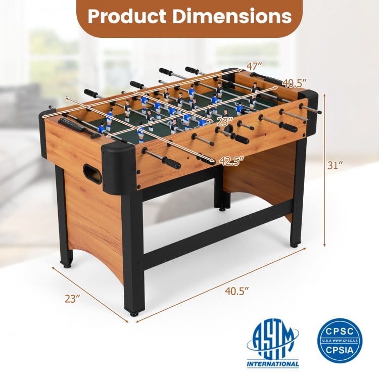 Foosball Table Competition Full Size Soccer Game Table with 22 Players-Natural