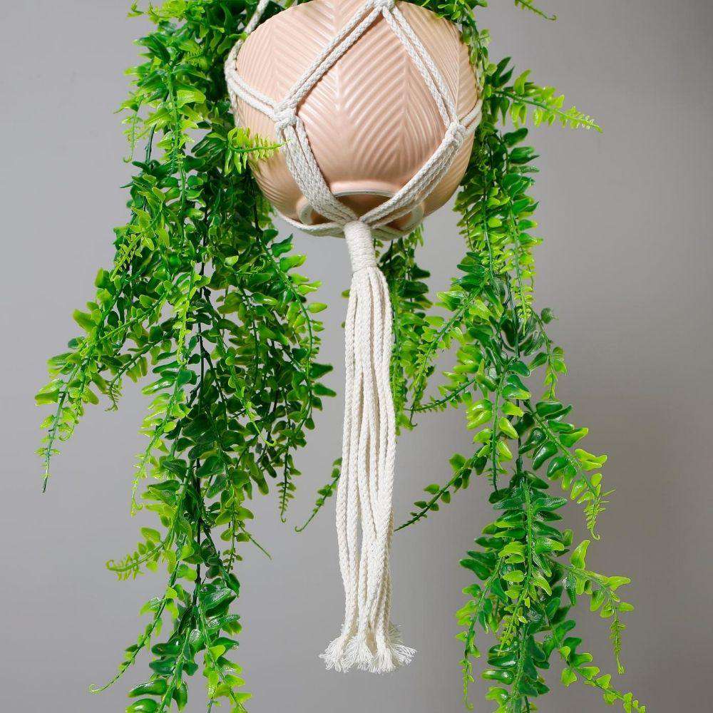 Franco Faux Potted Macrame Hanging Plant (3.8 Feet) 