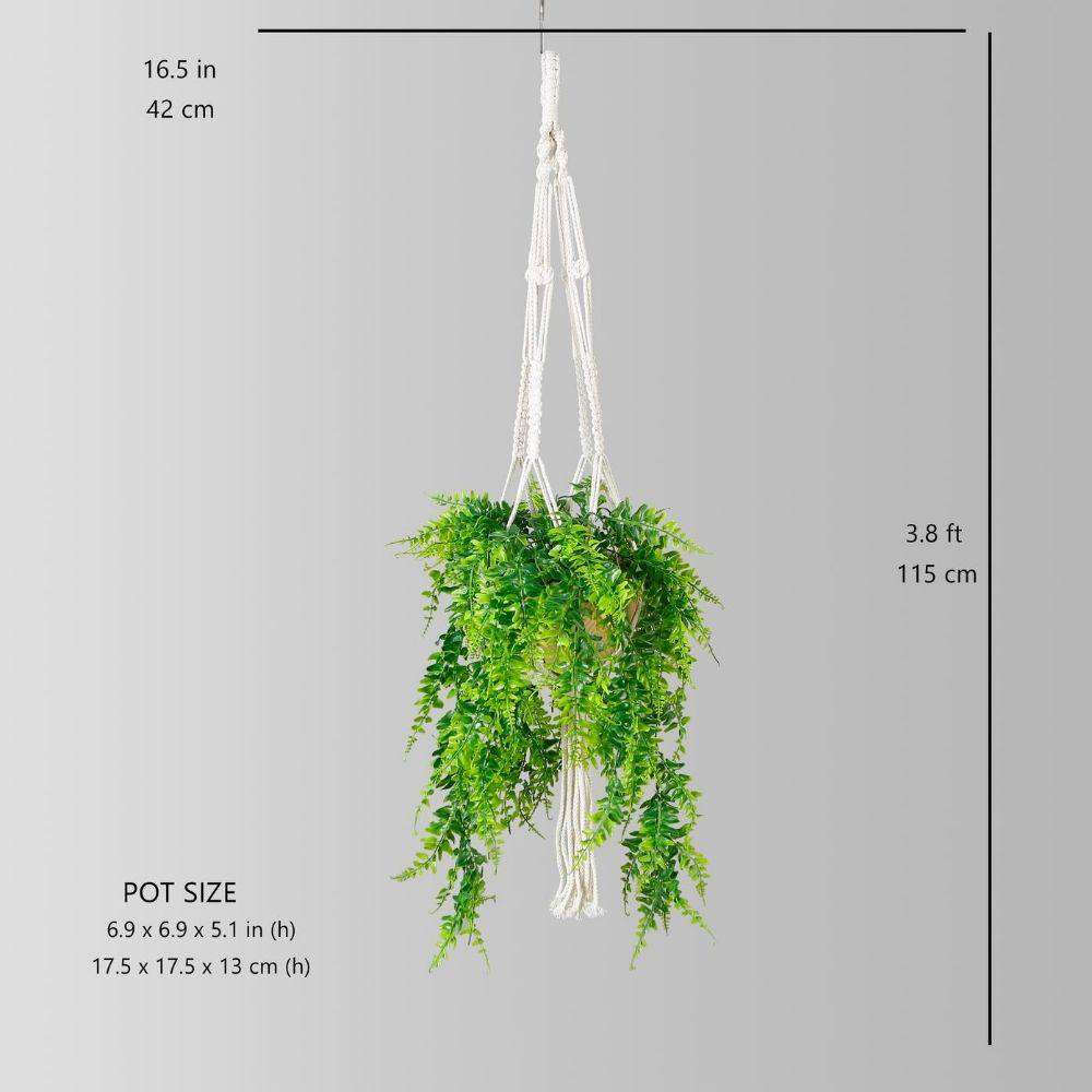 Franco Faux Potted Macrame Hanging Plant (3.8 Feet) 
