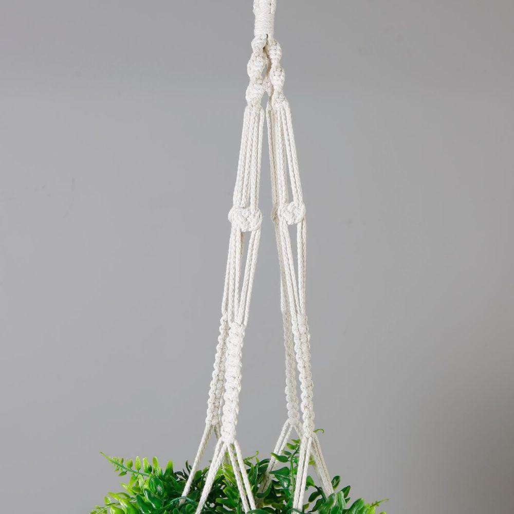 Franco Faux Potted Macrame Hanging Plant (3.8 Feet) 
