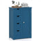 Free-Standing Wooden Cabinet with 4 Drawers and Door Cabinet-Blue
