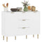 Modern Kitchen Storage Cabinet, Sideboard Buffet Cabinet w/ 3 Drawers and Adjustable Shelves for Kitchen Hallway, White