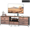 TV Stand for TVs up to 70 Inch, Industrial TV Console with Charging Station, 5 Drawers and Open Shelves, Rustic Brown