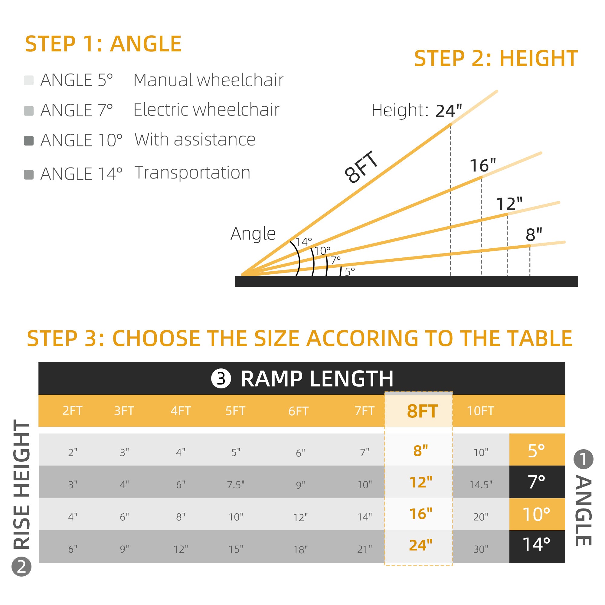 HOMCOM 8' Foldable Handicap Ramp for Home, Steps, Doorways, Aluminum Portable Wheelchair Ramp, Textured Threshold Ramp, Silver 