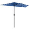 Half Outdoor Patio Umbrella with Solar LED Lights Half Umbrella with Crank 105.1