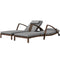 Outsunny Set of 2 Wicker Chaise Lounge Chair Outdoor Patio Lounger with 5 Adjustable Back, Wheels, Cushion and Armrests, Grey