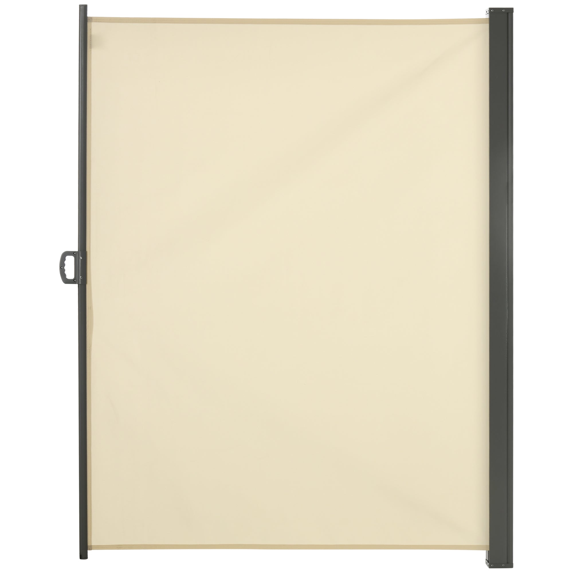 Outsunny Retractable Side Awning 118" x 79" UV Wind Resistant Outdoor Privacy Screen Folding Patio Cream White 