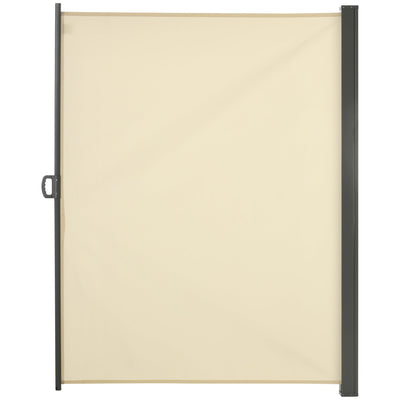 Outsunny Retractable Side Awning 118" x 79" UV Wind Resistant Outdoor Privacy Screen Folding Patio Cream White 