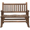 Outsunny Rustic Serenity: Outdoor Rocking Bench, 2-Person Wood Patio Rocker with Slat Back and Seat, Carbonized Finish