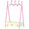 Qaba Kids Clothing Rack with Storage Shelf, Hangers, for Nursery Room, Living Room, Playroom, Pink