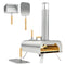 Outdoor Pizza Oven, Portable Wood Pellet Pizza Oven with Pizza Stone and Peel, Foldable Legs, Chimney