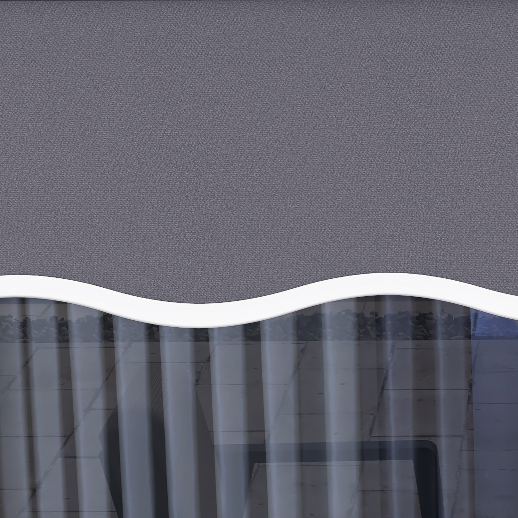 Outsunny Retractable Awning Canopy: 11'x8' Grey Fabric Replacement for Outdoor UV Blocking Sunshade 