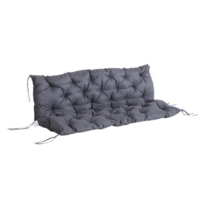 Outsunny 3 Seater Bench Swing Chair Replacement Cushions Outdoor Seat Pads Backrest Patio Garden Dark Grey 