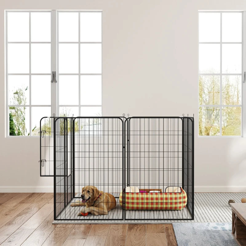 8 Panel Pet Playpen Play Yard Fence Home DIY Heavy-Duty Metal Foldable Indoor Outdoor 47"H