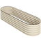 6.5 x 2 x 1.5 FT Galvanized Steel Raised Garden Bed, Metal Garden Bed Planter Box with Safety Edging, Cream White