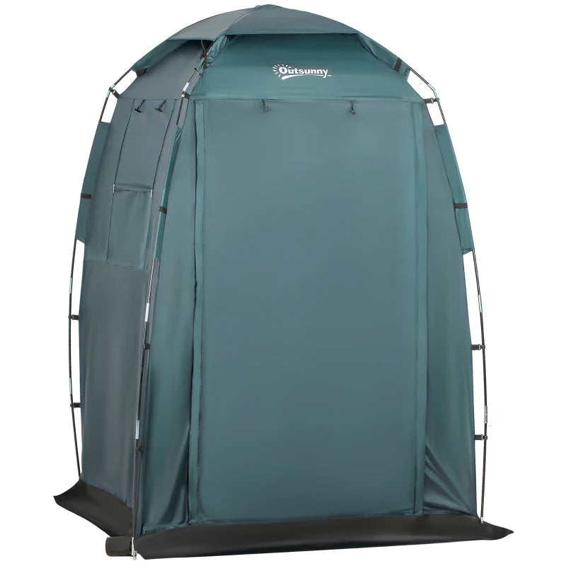 60" x 60" x 82" Shower Tent Extra Wide Changing Room Privacy Portable Camping Shelters with Windows & Floor Mat, Green