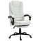 7-Point Vibrating Massage Chair, Reclining Office Chair with Footrest, Reclining Back, Adjustable Height, White