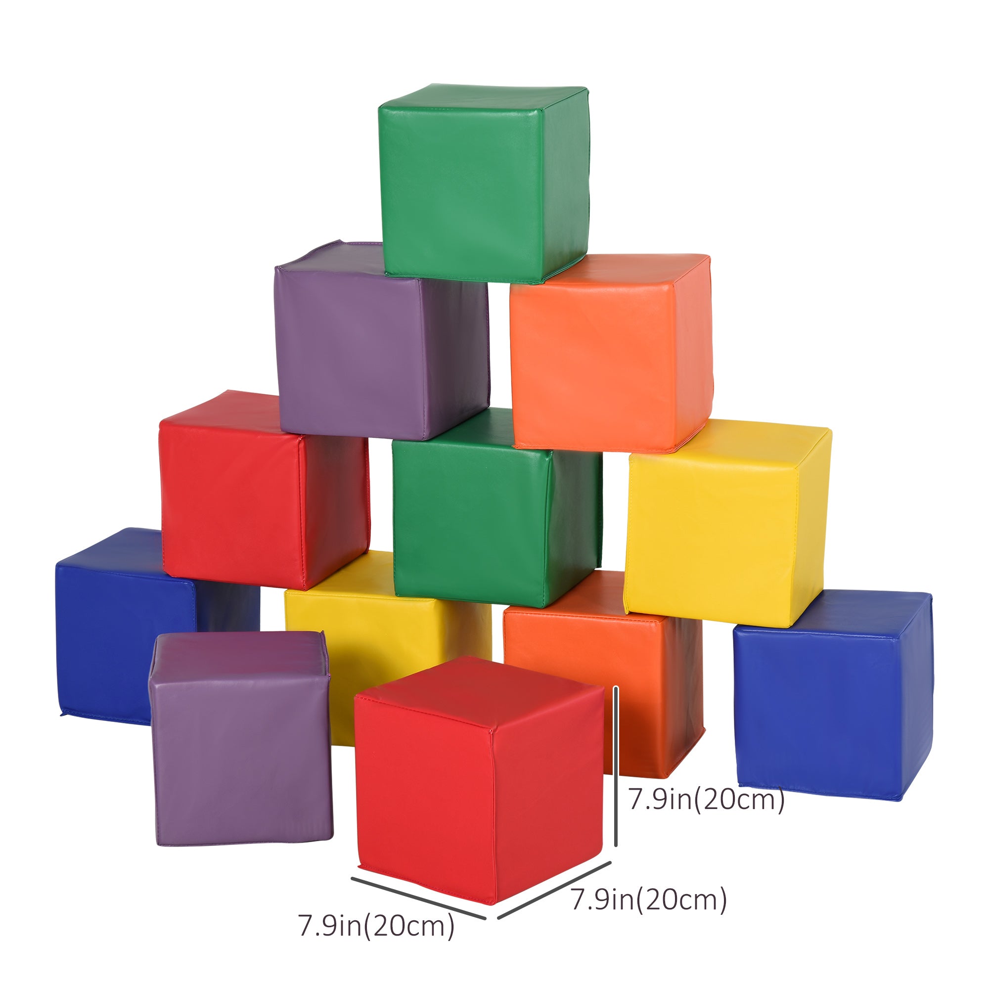 Soozier 12-Piece Soft Stacking Blocks: Non-Toxic Foam Building Blocks for Toddlers, Babies 