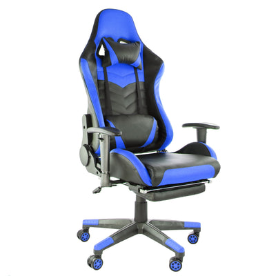 GameFitz Gaming Chair in Black and Blue - Free Shipping 