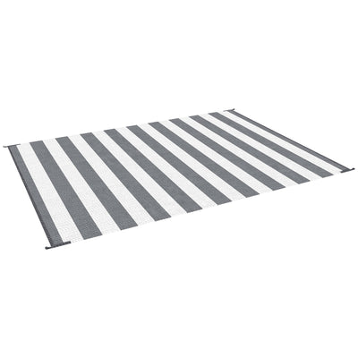 Outsunny Reversible Outdoor Rug, 9' x 12' Waterproof Plastic Straw Floor Mat, Portable RV Camping Carpet for Backyard 