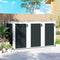 Outdoor Storage Shed Rustproof Garbage Bin Shed with Gas Struts Magnetic Doors for 3 Bins White and Grey