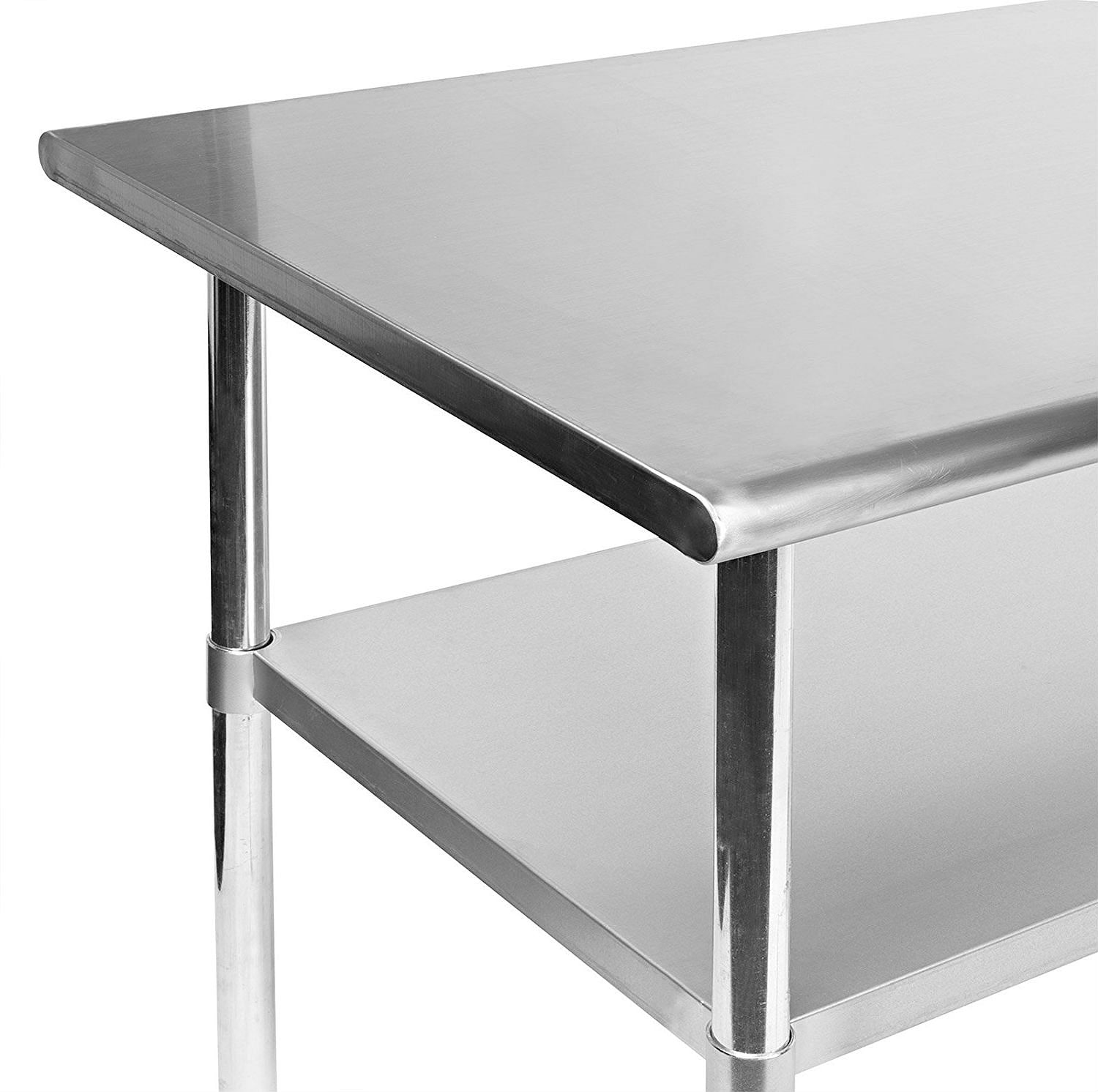 Stainless Steel 48 x 24-inch Kitchen Prep Table with Casters - Free Shipping