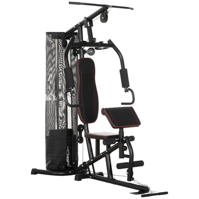 Soozier Multifunction Home Gym Equipment 100Lbs Weight Stack Full Body Workout Chest Arm Leg Back 