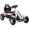 Aosom Kids Pedal Go Kart, White Pedal Car with Adjustable Seat, Handbrake, Rubber Wheels for Ages 5-12 - Active Play