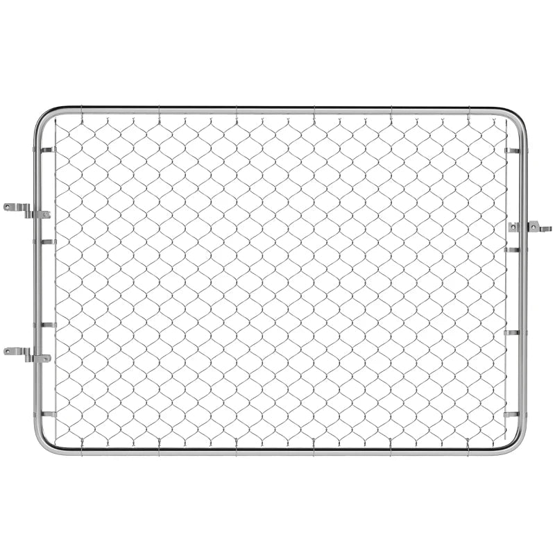 Garden Gate Chain Link Fence Gate, Galvanized Steel Garden Door for Yard Entrance Way, 47.2 x 70.9 in., Silver