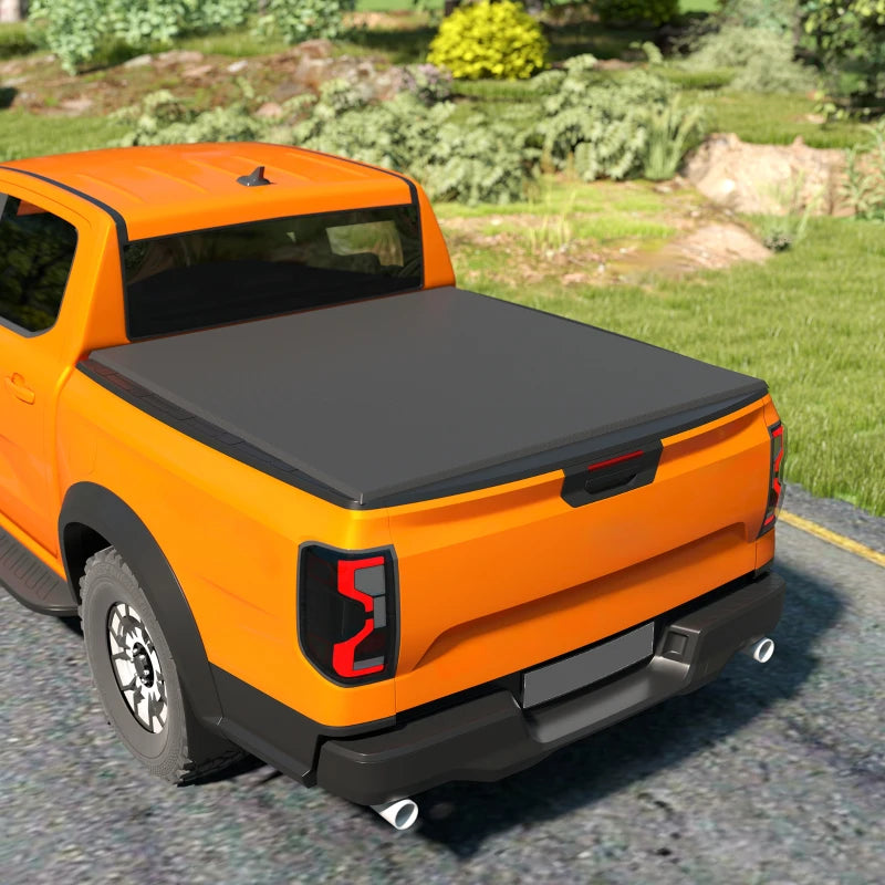 5'6'' Soft Tri-Fold Truck Bed Tonneau Cover for 5.5 ft Bed, Truck Bed Cover with Seal Strip, Black