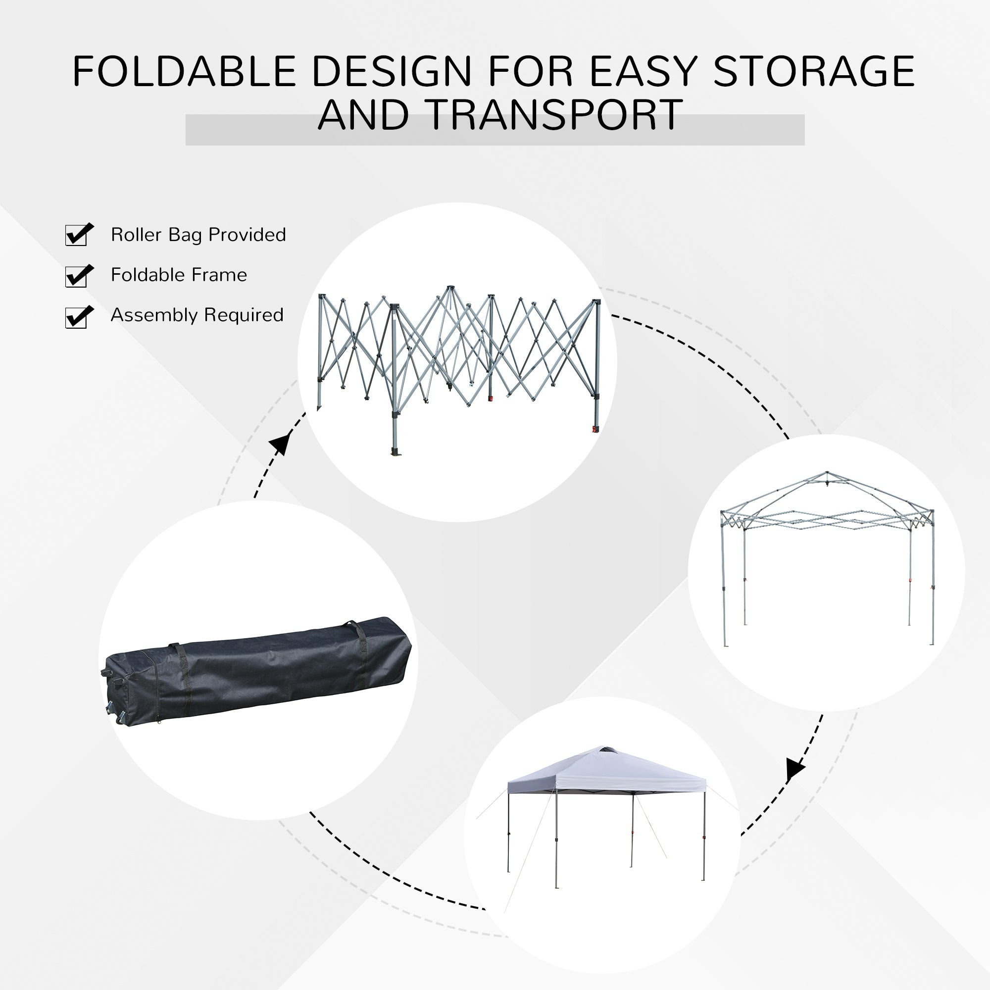 Outsunny 10' x 10' Pop Up Canopy Tent with with Airy Top Vents and Wheeled Carry Bag for Outdoor, Garden, Patio, White 