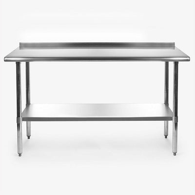 Stainless Steel 60 x 24 inch Heavy Duty NSF Certified  Work Bench Prep Table with Backsplash - Free Shipping 