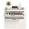 HOMCOM Narrow Shoe Storage Cabinet, Farmhouse Slim Shoe Cabinet with 2 Flip Drawers, Adjustable Shelves, Oak White