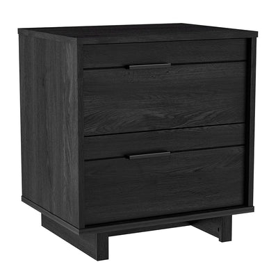 Modern Bedroom Nightstand in Grey Black Wood Finish - Free Shipping 