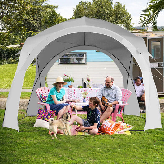 11 x 11 Feet Patio Sun Shade Shelter Canopy Tent Portable UPF 50+ Outdoor Beach-White - Free Shipping