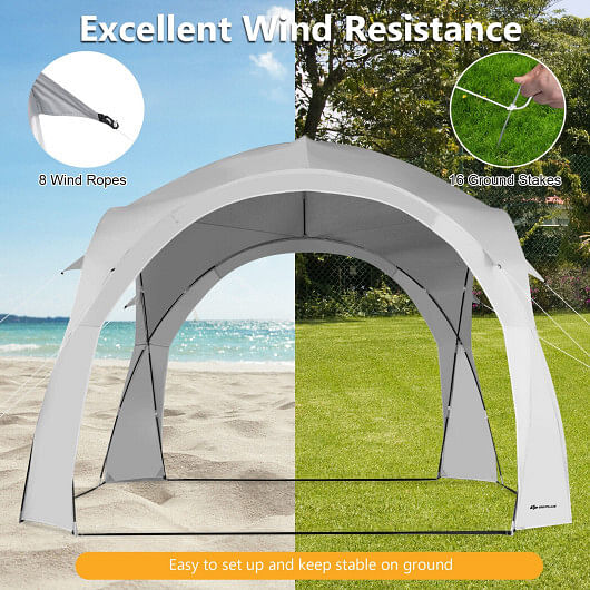 11 x 11 Feet Patio Sun Shade Shelter Canopy Tent Portable UPF 50+ Outdoor Beach-White - Free Shipping