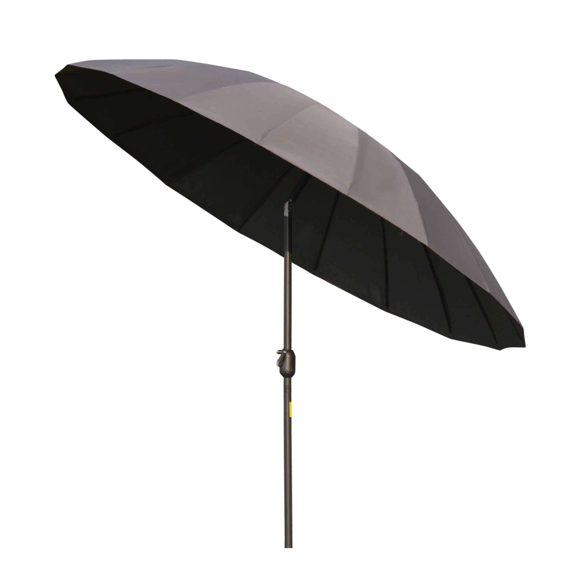 Outsunny 8ft Shanghai Garden Parasol Umbrella with Crank & Tilt, Adjustable Outdoor Sun Shade, Dark Grey 