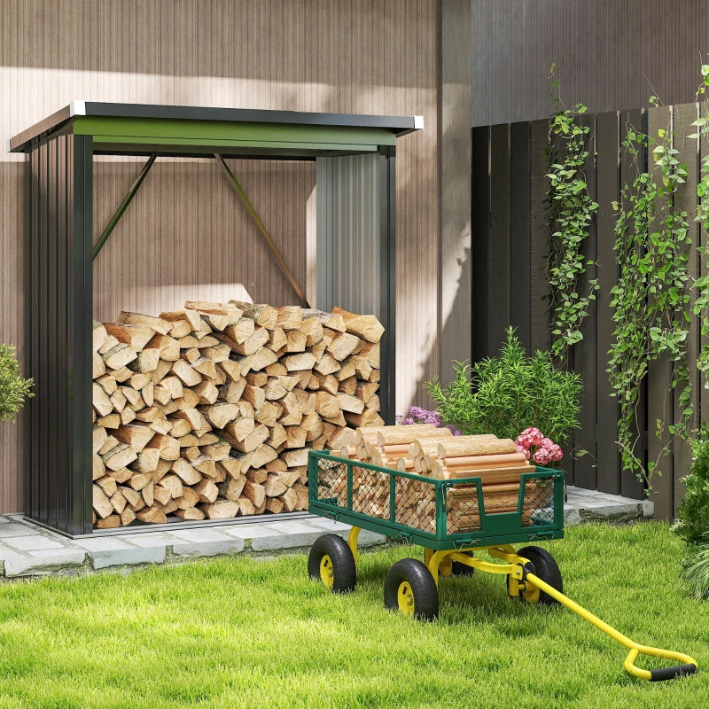 Garden Cart, Utility Wagon Cart with Removable Sides, Convert into Flatbed, 10" Wheels, 180° Rotating Handle, Green