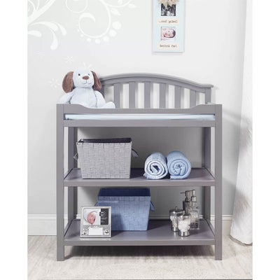 SF Home Baby Toddler Changing Table in Grey Wood Finish with Changing Pad - Free Shipping 