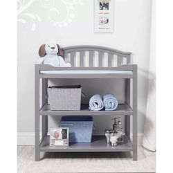 SF Home Baby Toddler Changing Table in Grey Wood Finish with Changing Pad - Free Shipping