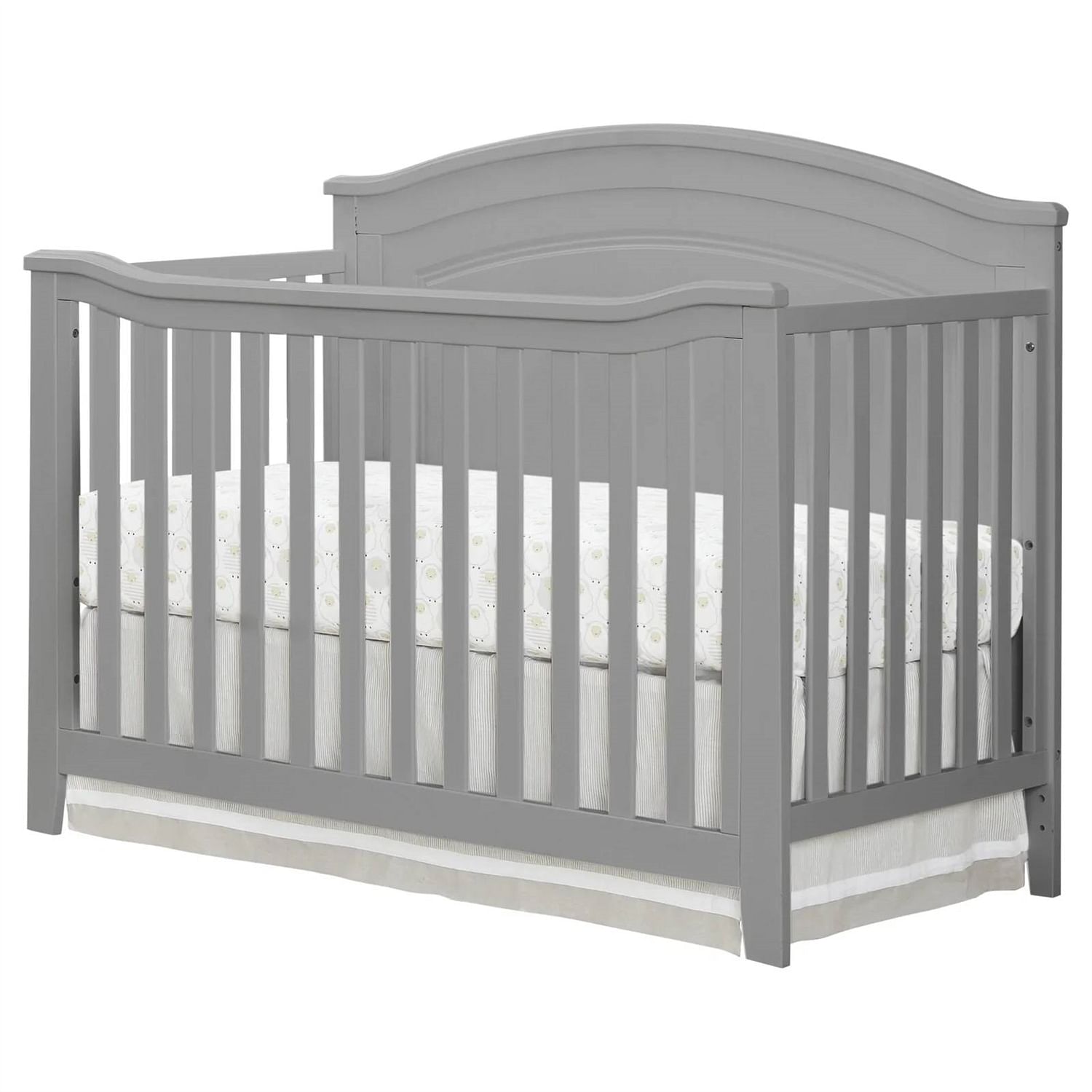 SF Home Solid Wood Convertible Crib in Grey - Toddler Bed Sold Separately - Free Shipping