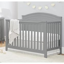 SF Home Solid Wood Convertible Crib in Grey - Toddler Bed Sold Separately - Free Shipping