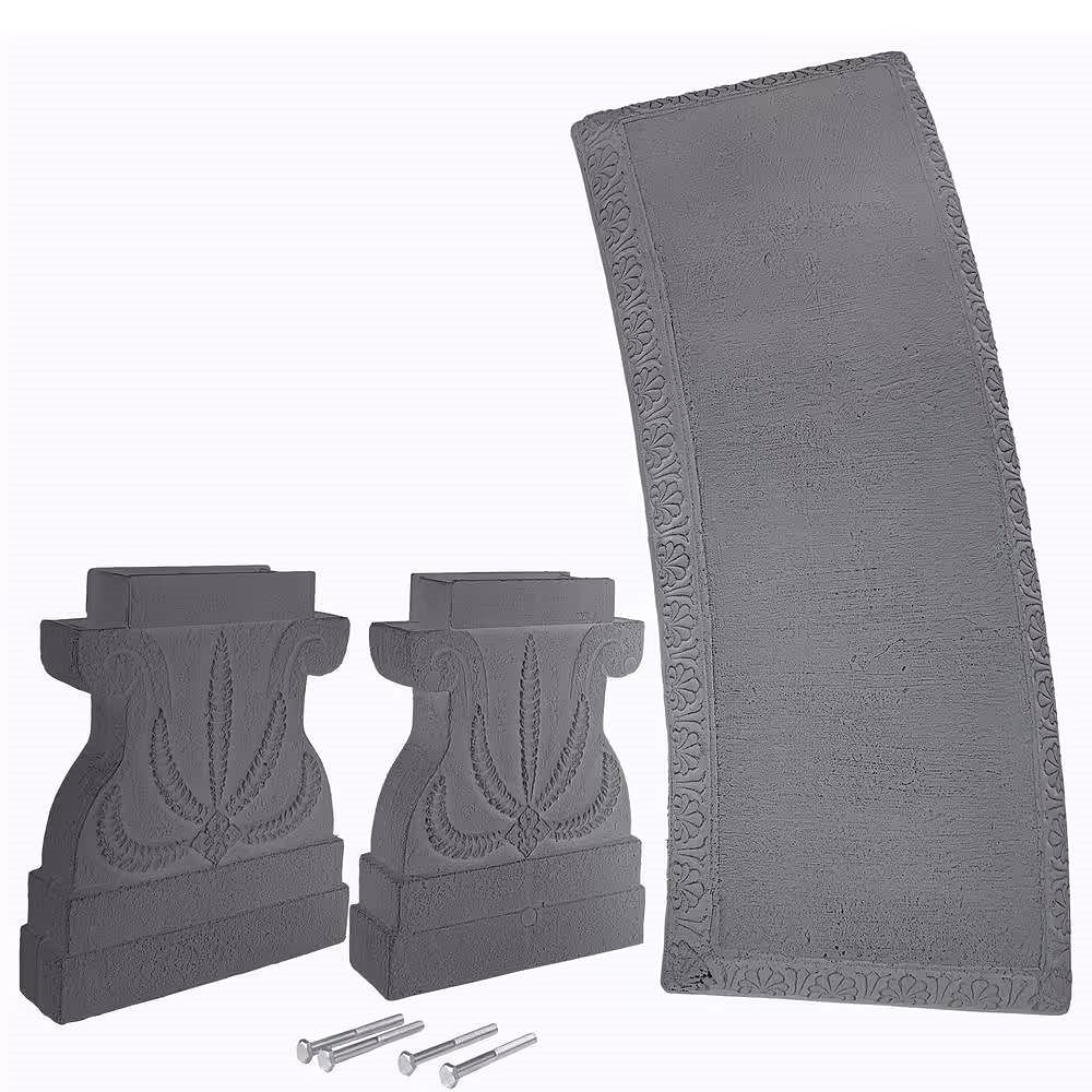 Outdoor Fiber-Clay Garden Bench in Grey Stone Finish - Free Shipping 