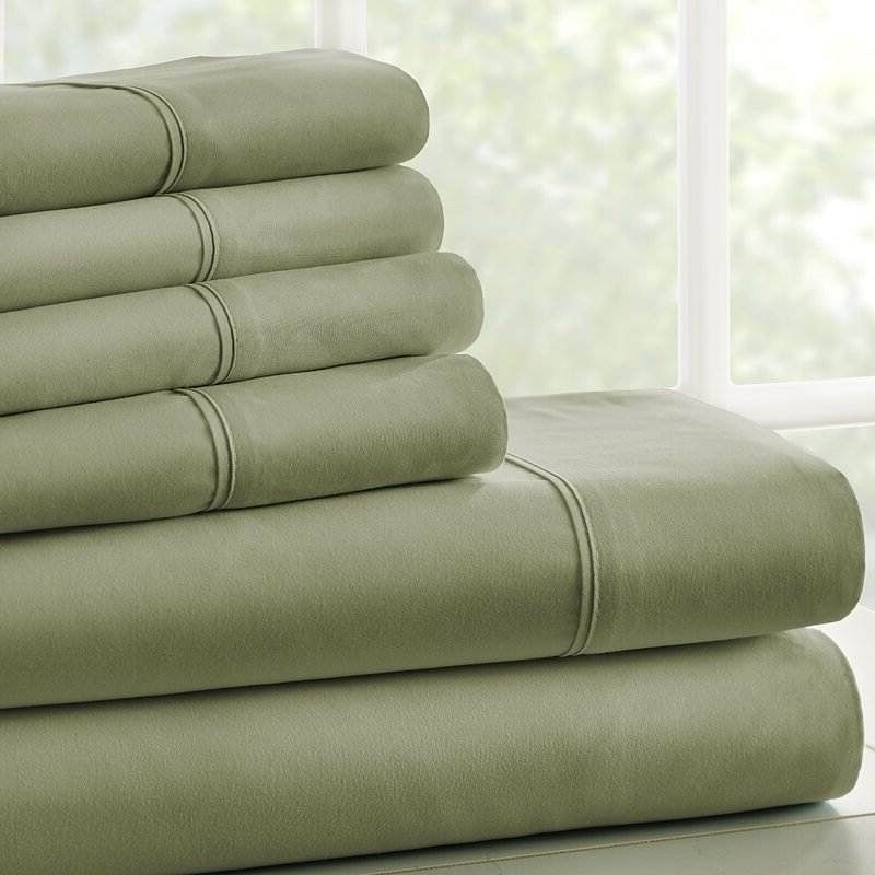 Twin Sage 4 PCS Soft Wrinkle Resistant Microfiber/Polyester Sheet Set - Free Shipping