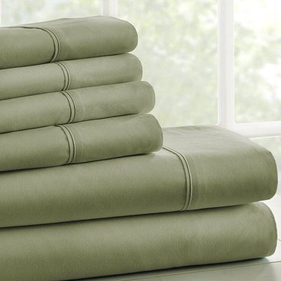 Twin Sage 4 PCS Soft Wrinkle Resistant Microfiber/Polyester Sheet Set - Free Shipping 