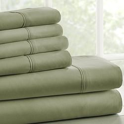 Twin XL Sage 4 PCS Soft Wrinkle Resistant Microfiber/Polyester Sheet Set - Free Shipping