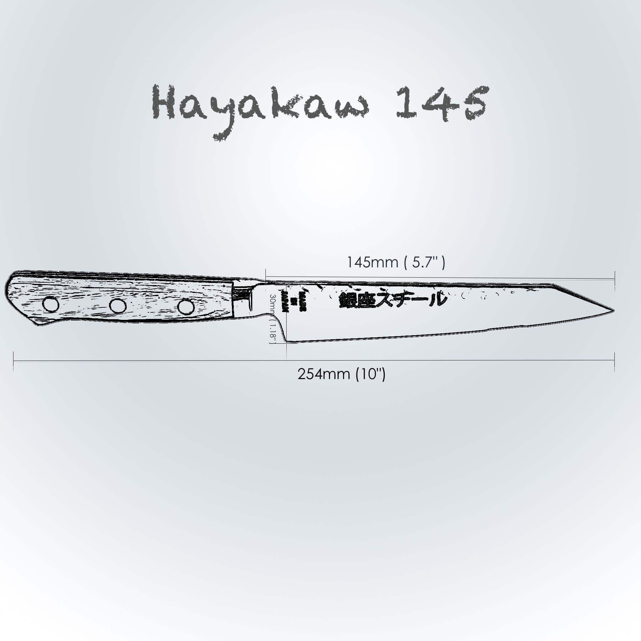 Hayakawa 145- Kiritsuke Petty Knife 145mm blade 